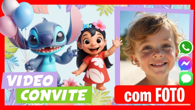 Convite do WhatsApp Lilo e Stitch Party