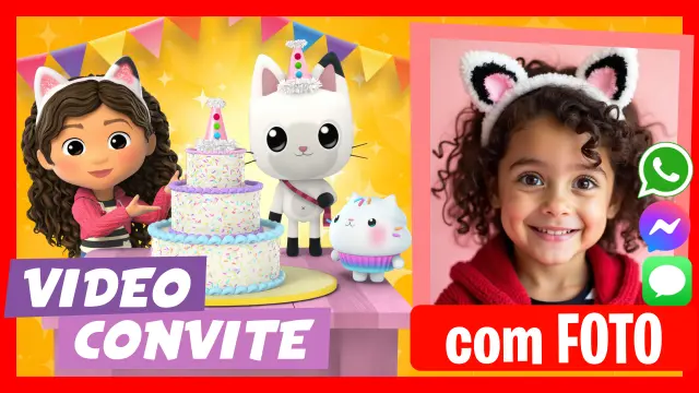 Fazer Vídeo Convite A Casa Mágica da Gabby