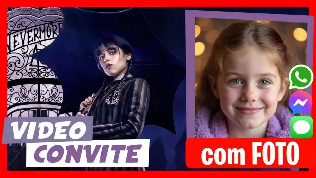 Fazer Vídeo Convite Wandinha Addams