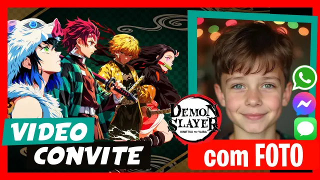 Fazer Vídeo Convite Demon Slayer
