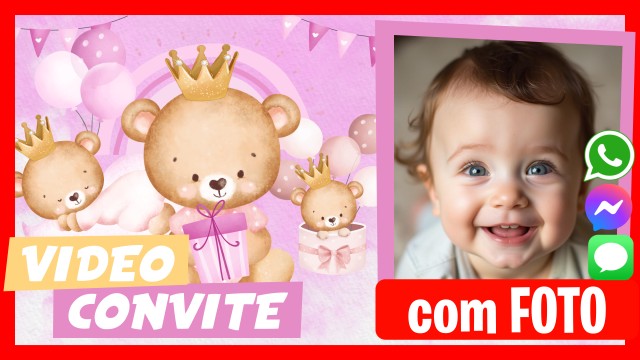 Convite do WhatsApp Ursinha Princesa
