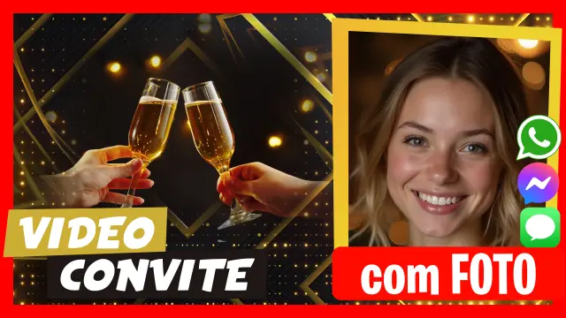 Fazer Vídeo Convite Dourado e Preto