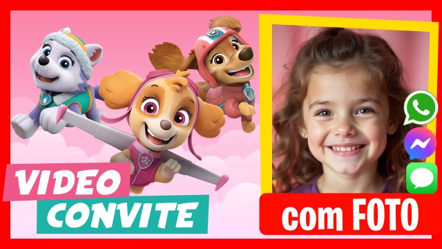 Convite do WhatsApp Paw Patrol Skye Everest Liberty