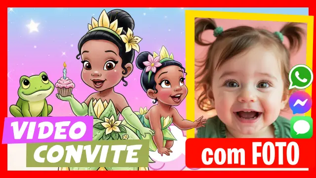 Video invito per Tiana Baby da La Principessa e il Ranocchio