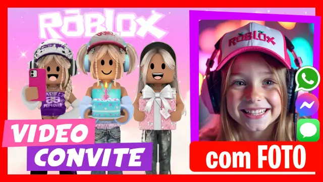 Video Convite Roblox Girls Outfits Festa de Aniversário