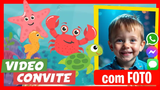 Fazer Vídeo Convite Animais Marinhos