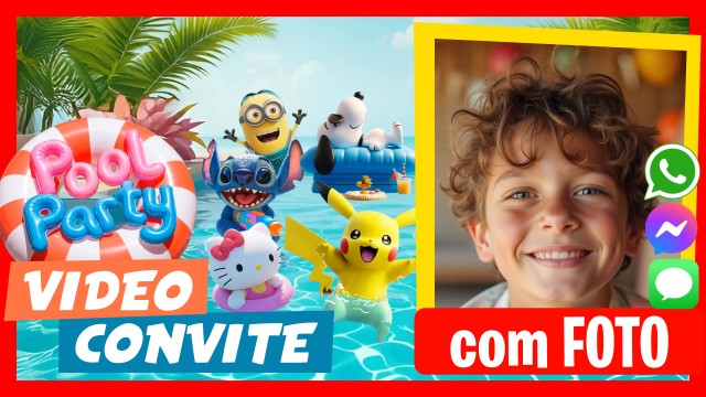 Convite do WhatsApp Pool Party Verão