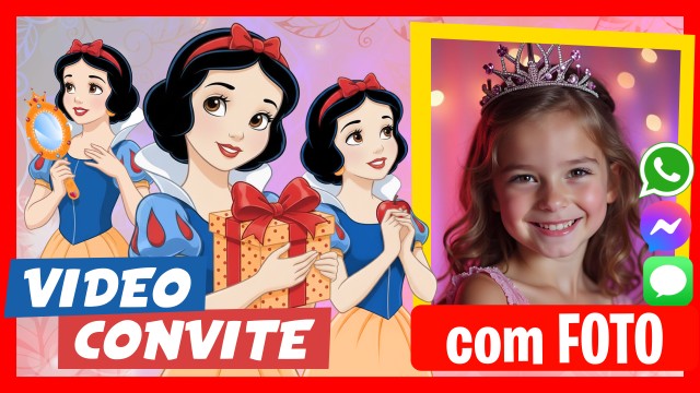 Convite do WhatsApp Branca de Neve Party