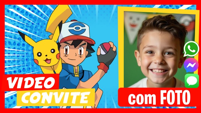 Convite do WhatsApp Pokémon Aniversário