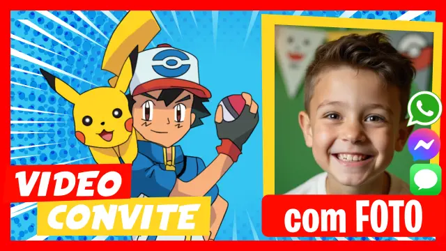 Convite digital Pokémon para WhatsApp