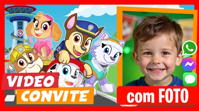 Convite do WhatsApp Paw Patrol Aniversário