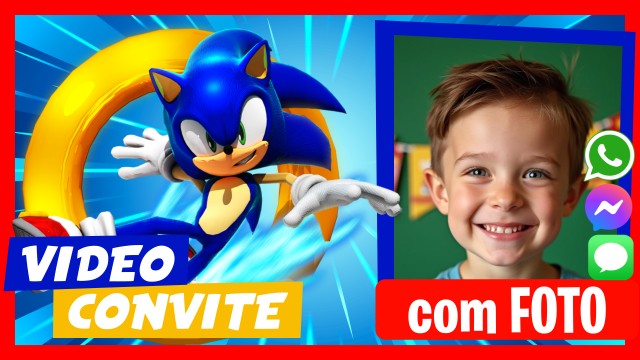 Convite do WhatsApp Sonic Aniversário