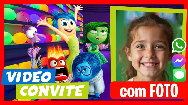 Convite em Vídeo de Divertida Mente Aniversário
