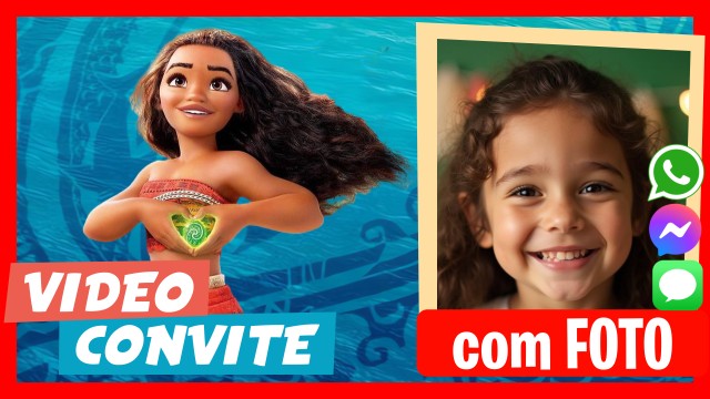 Convite do WhatsApp Moana Aniversário Party