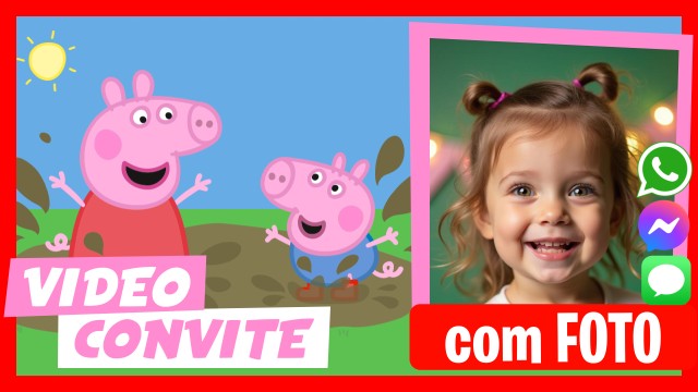 Convite do WhatsApp Peppa Pig Aniversário