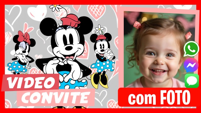 Convite do WhatsApp Minnie Aniversário
