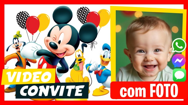 Convite do WhatsApp Mickey Mouse Aniversário