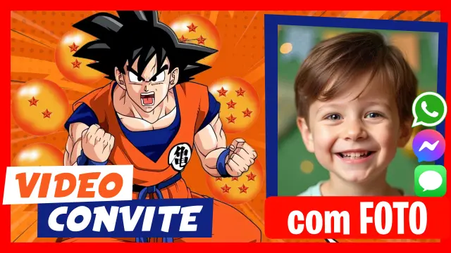 Convite digital Dragon Ball para WhatsApp