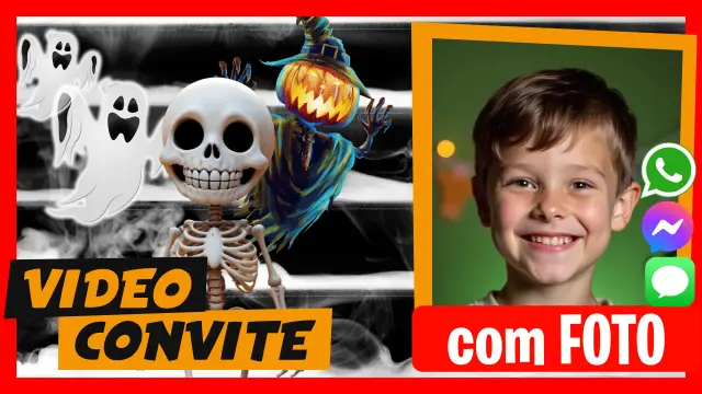 Convite Digital de Halloween para WhatsApp