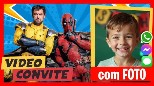 Convite temático de Deadpool e Wolverine