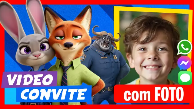 Vídeo Convite da Zootopia falado em Espanhol