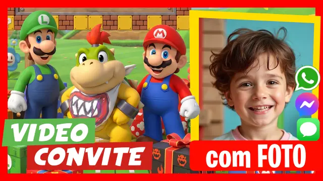 Fazer Vídeo Convite Mario Bros