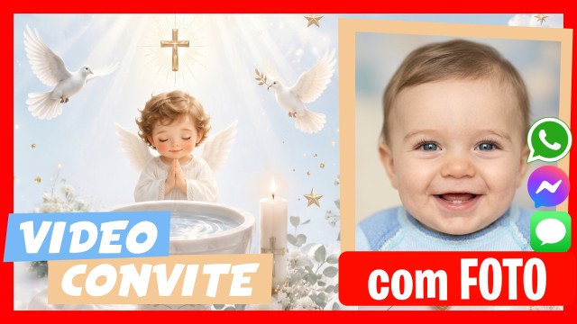 Convite do WhatsApp Batizado Menino