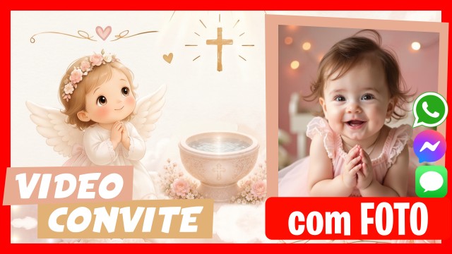 Convite do WhatsApp Batizado Menina