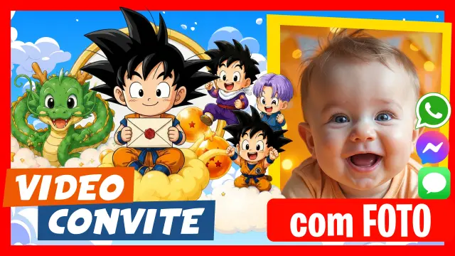 Convite em vídeo do Dragon Ball Baby Cute