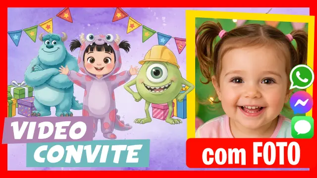 Fazer Vídeo Convite Monsters Inc