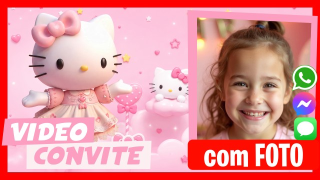 Convite do WhatsApp Hello Kitty Fala