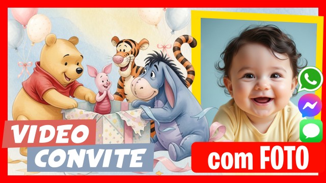 Convite do WhatsApp Winnie the Pooh e seus Amigos