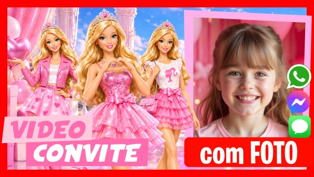 Convite do WhatsApp Barbie Speaks
