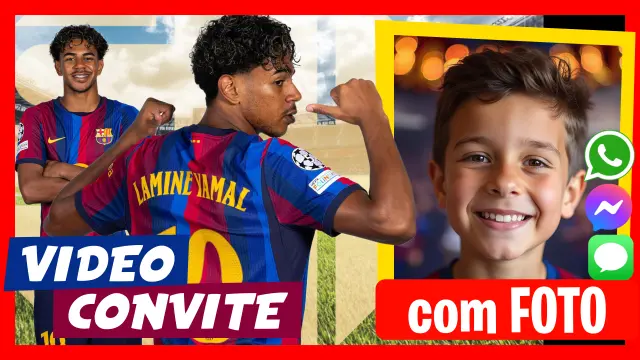 Video Convite Lamine Yamal Festa de Aniversário Futebol