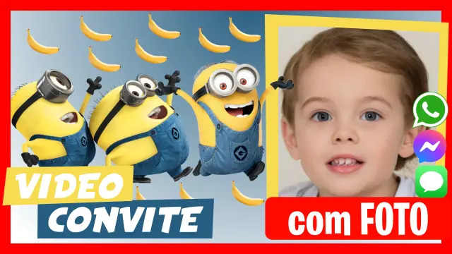 Video Convite Personalizado de Minions Aniversário Infantil