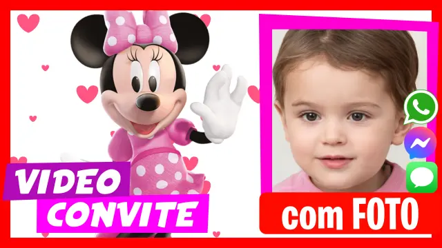 Convite em Vídeo de Aniversário Minnie