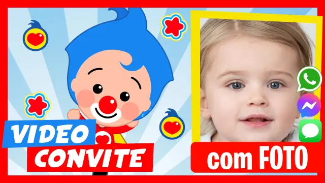 Video Convite Personalizado de Plim Plim Aniversário Infantil