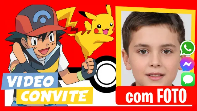 Convite em Vídeo de Pokemon Aniversário
