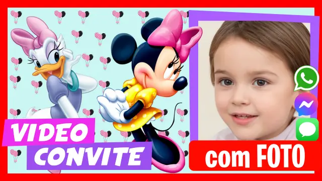 Video Convite Minnie e Margarida (Disney) Festa de Aniversário
