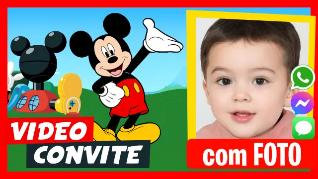 Convite em Vídeo de Mickey Aniversário