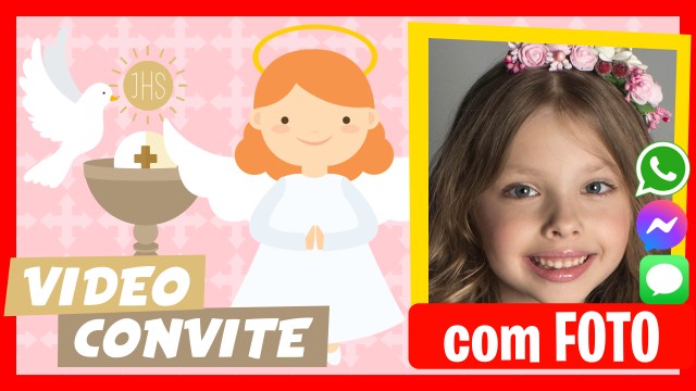 Convite do WhatsApp Communion Menina