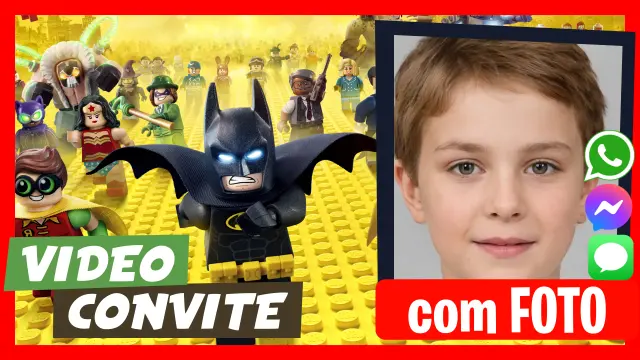 Convite em Vídeo de Lego Batman Aniversário