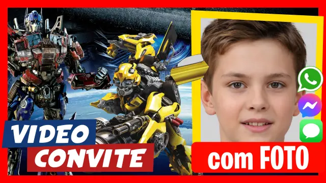 Convite em Vídeo de Transformers Aniversário