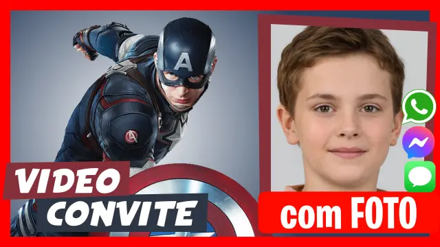 Convite de aniversário em vídeo Capitão América