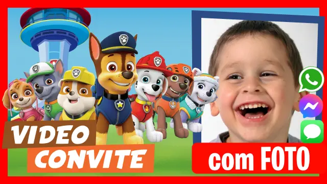 Convite em Vídeo de Patrulha Canina Aniversário