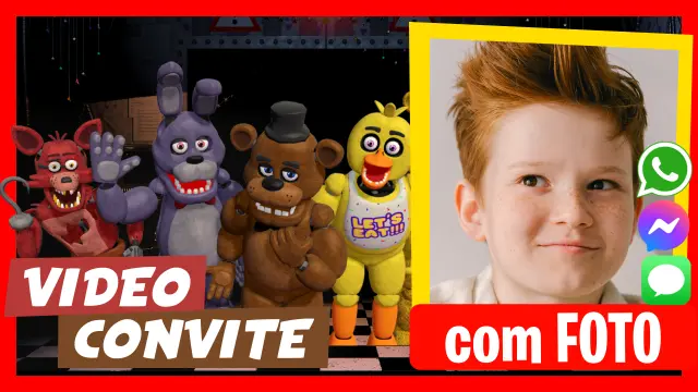 Convite em Vídeo de Five Nights at Freddy's Aniversário