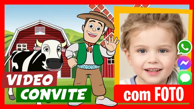 Convite em Vídeo de La Vaca Lola de la Granja de Zenon Aniversário