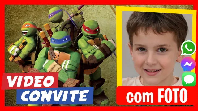 Convite em Vídeo de TMNT Aniversário