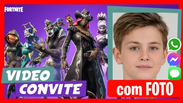 Convite em Vídeo de Fortnite Aniversário