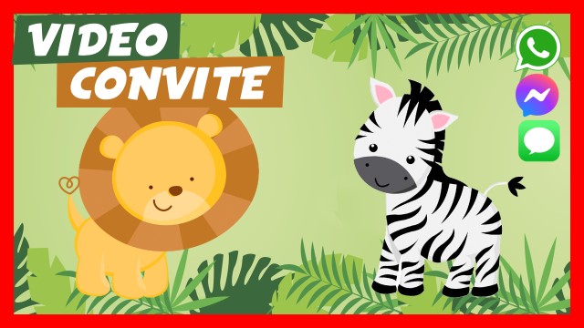 Convite do WhatsApp Chá de Bebê Animais da Selva